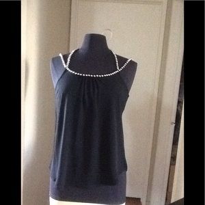 Phanuel black metal ball low back top